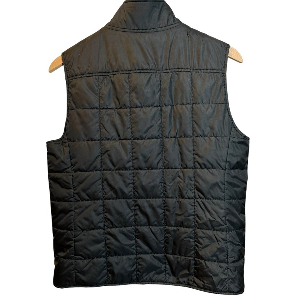 Tory Burch Black Quilted Puffer Vest Gold Logo Snap Button Preppy Luxury Large L - Picture 6 of 10